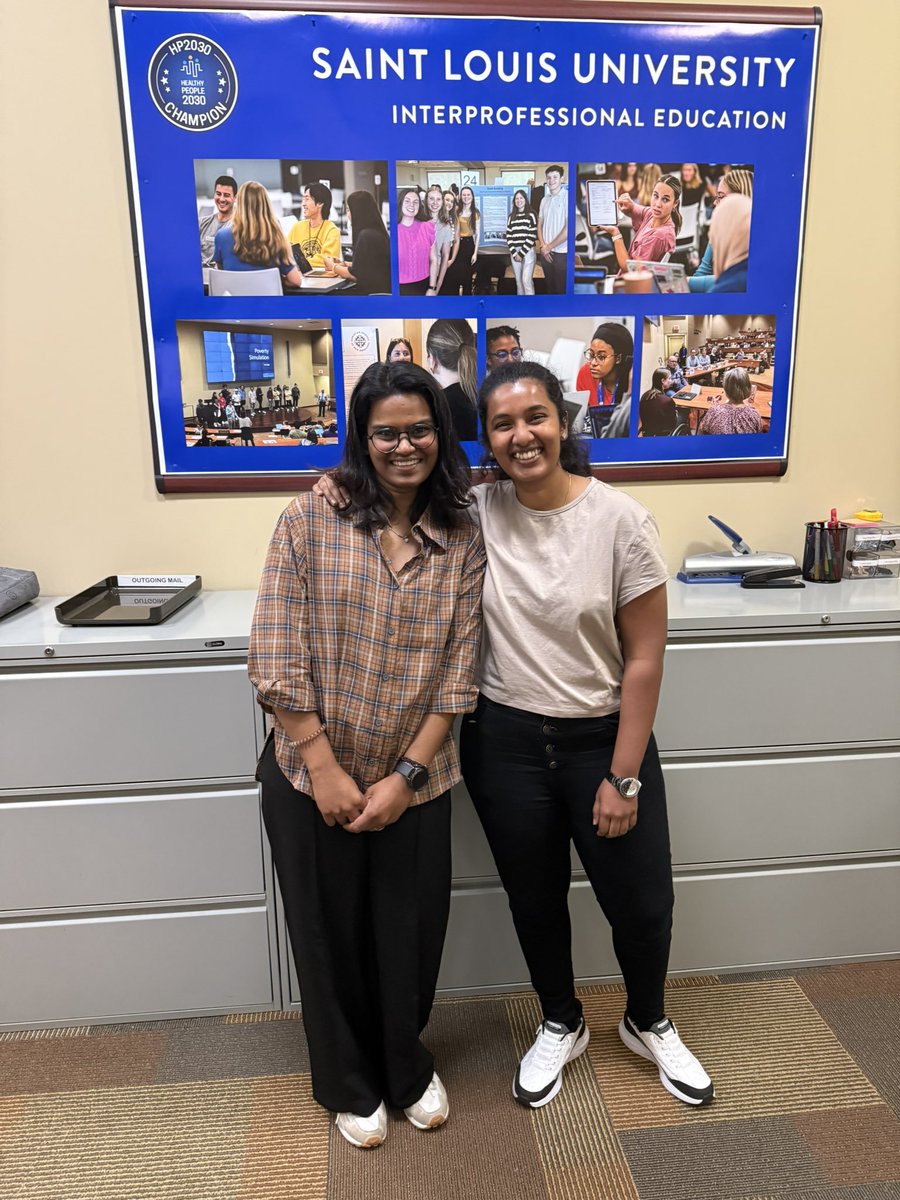 The Saint Louis University Interprofessional Education Program welcomes Sanjana “Sunny” Yenumula as a new student member of our team! Nihalika Chinthamala returns for her second year in the IPE Program.
#teamwork #OneSLU