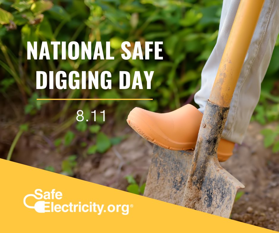 Call 8-1-1 on National #SafeDiggingDay or any day. Notify them at least three days before you plan to dig: safeelectricity.org/call-811-dig/