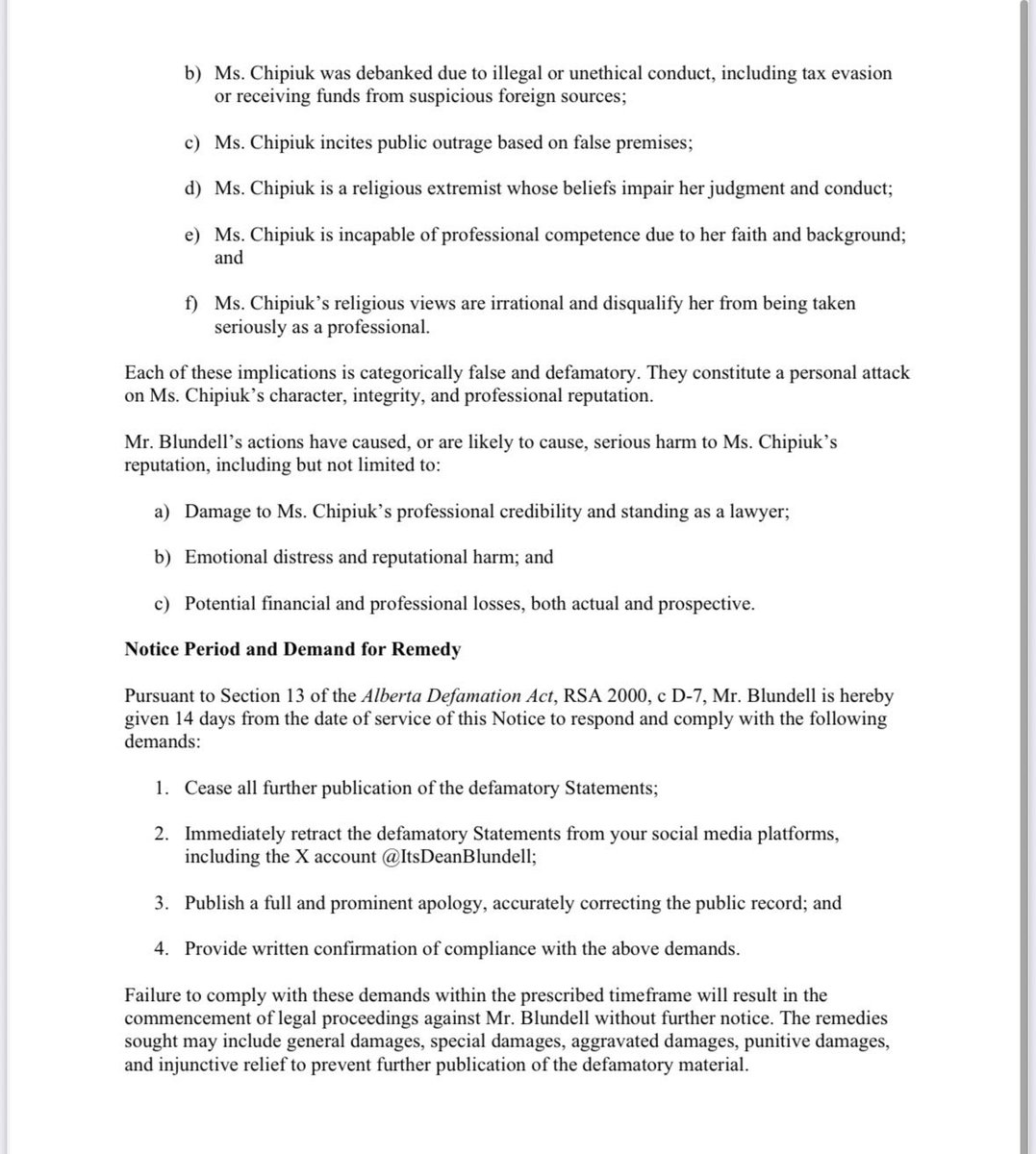 Ryan Gerritsen🇨🇦🇳🇱 (@ryangerritsen) on Twitter photo Eva <a href="/echipiuk/">Eva Chipiuk, BSc, LLB, LLM</a> followed through on her lawsuit against Dean Blundell.
Amazing. Go get em Eva! Eva <a href="/echipiuk/">Eva Chipiuk, BSc, LLB, LLM</a> followed through on her lawsuit against Dean Blundell.
Amazing. Go get em Eva!