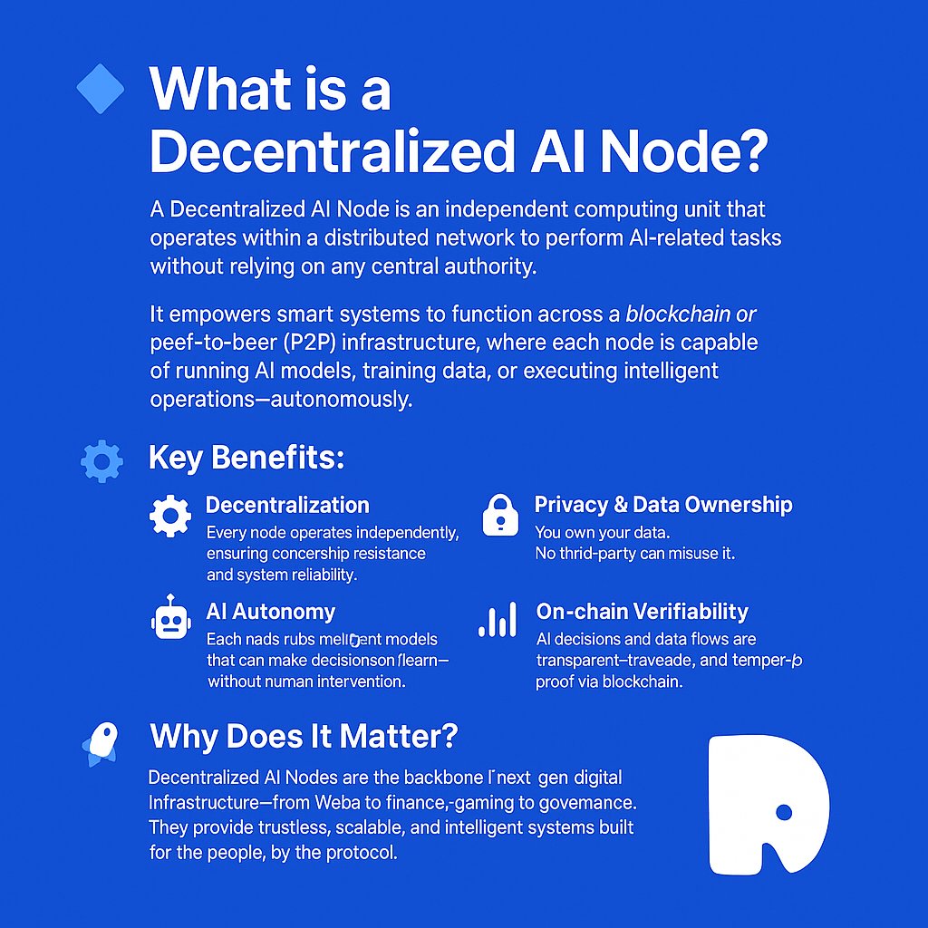 MD NILOY HASAN (@mdhasan6289) on Twitter photo 🚀 AI goes fully on-chain with <a href="/Donetwork_club/">DO Network</a>
Autonomous agents operate 24/7 -no servers, no middlemen, just pure decentralized intelligence.
Where AI meets true decentralization, the future runs itself. 🤖✨
#DONetwork #OnchainAI #DecentralizedAgents #AIInfrastructure 🚀 AI goes fully on-chain with <a href="/Donetwork_club/">DO Network</a>
Autonomous agents operate 24/7 -no servers, no middlemen, just pure decentralized intelligence.
Where AI meets true decentralization, the future runs itself. 🤖✨
#DONetwork #OnchainAI #DecentralizedAgents #AIInfrastructure