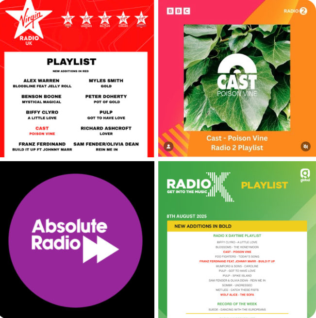 John power (@johnpowerla) on Twitter photo Massive vibes all round for the new single โฆ<a href="/castofficial/">Cast</a>โฉ Poison Vine
Thatโs a clean sweep
Thank you โฆ<a href="/RadioX/">Radio X</a>โฉ โฆ<a href="/VirginRadioUK/">Virgin Radio UK</a>โฉ โฆโฆ<a href="/absoluteradio/">Absolute Radio</a>โฉ โฆ<a href="/BBCRadio2/">BBC Radio 2</a>โฉ for your support
โค๏ธ๐
Jp Massive vibes all round for the new single โฆ<a href="/castofficial/">Cast</a>โฉ Poison Vine
Thatโs a clean sweep
Thank you โฆ<a href="/RadioX/">Radio X</a>โฉ โฆ<a href="/VirginRadioUK/">Virgin Radio UK</a>โฉ โฆโฆ<a href="/absoluteradio/">Absolute Radio</a>โฉ โฆ<a href="/BBCRadio2/">BBC Radio 2</a>โฉ for your support
โค๏ธ๐
Jp