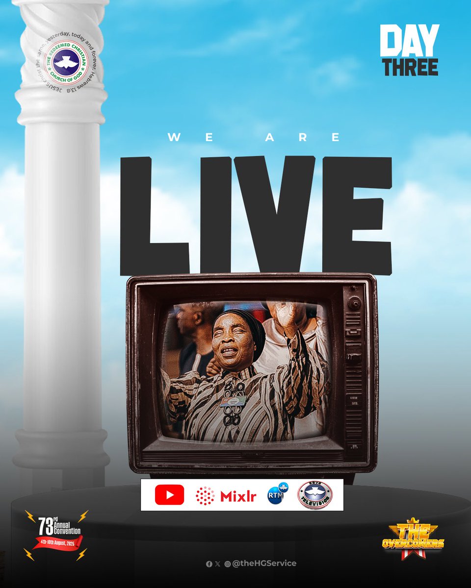 Welcome to tonight's glorious service.

It's the third day, and already, it has been a few days of overwhelming and overflowing blessings, as the overcomers that we are.

Enjoy God tonight!

Day 3

#TheOvercomers
#RCCGAnnualConvention2025
#RCCG