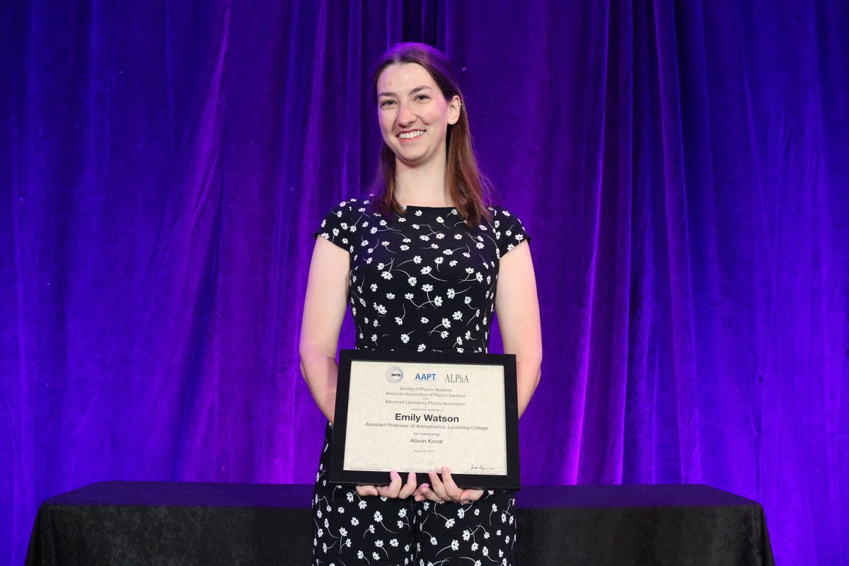 Last day of #AAPTSM25: SPS-AAPT-ALPhA Award: Alison Koval (Awardee) &amp; Emily Wilson (Advisor). #AAPTConference #AAPTMeeting