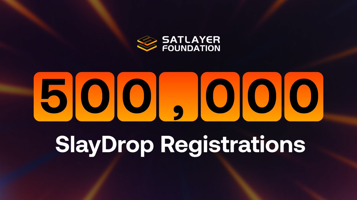🚨It's $SLAY season and Btcfi 🚨

Got idle BTC? Put it to work.

→ Stake on <a href="/Lombard_Finance/">Lombard</a>
→ Get $LBTC
→ Restake on <a href="/satlayer/">SatLayer 🟨🧊</a>
→ Earn yield + sat points

500,000 SlayDrop registrations 🔥

Half a million already in 
This isn’t noise, It’s the biggest wave in BTCFi.
<a href="/satlayer/">SatLayer 🟨🧊</a>