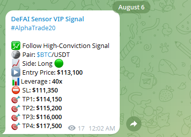 mtea1211's tweet photo. 📉 $BTC is still holding strong above the daily support zone.

No clear breakdown so far. As long as this level holds, bias remains slightly bullish in the short term.

This week, our @DefaiSensor team took two Long setups:
• $112,800 – 40x leverage  
• $113,100 – 40x leverage

Both were shared in real-time with our VIP group.  

Execution > prediction.

#BTC #Bitcoin #Crypto