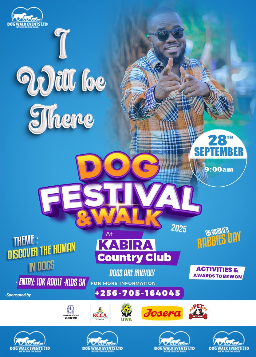 Yellow Brigade Task Force(0772651843/0702651843 (@yellowbrigadetf) on Twitter photo 🐾 *DOG WALKS EVENTS LIMITED*
In partnership with Uganda Police, KCCA,Uganda Wildlife Authority, Josera, & Appetite Pet Mart,
cordially invites you to the
DOG FESTIVAL & WALK
in commemoration of World Rabies Day.
Date: 28th September 2025
Venue: Kabira Country Club
<a href="/PoliceUg/">Uganda Police Force</a> 🐾 *DOG WALKS EVENTS LIMITED*
In partnership with Uganda Police, KCCA,Uganda Wildlife Authority, Josera, & Appetite Pet Mart,
cordially invites you to the
DOG FESTIVAL & WALK
in commemoration of World Rabies Day.
Date: 28th September 2025
Venue: Kabira Country Club
<a href="/PoliceUg/">Uganda Police Force</a>