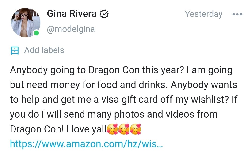 ModelGina's tweet image. Onlyfans.com/modelgina
#onlyfans #Amazon #wishlist #modelgina #Ginarivera 
amazon.com/hz/wishlist/ls…