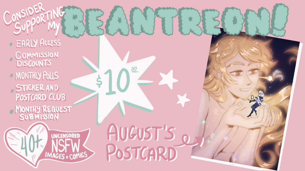 New month new reward for my beantreon! Get the postcard via snailmail (anywhere!) plus a BUNCH of other stuff ❤️

#Albether