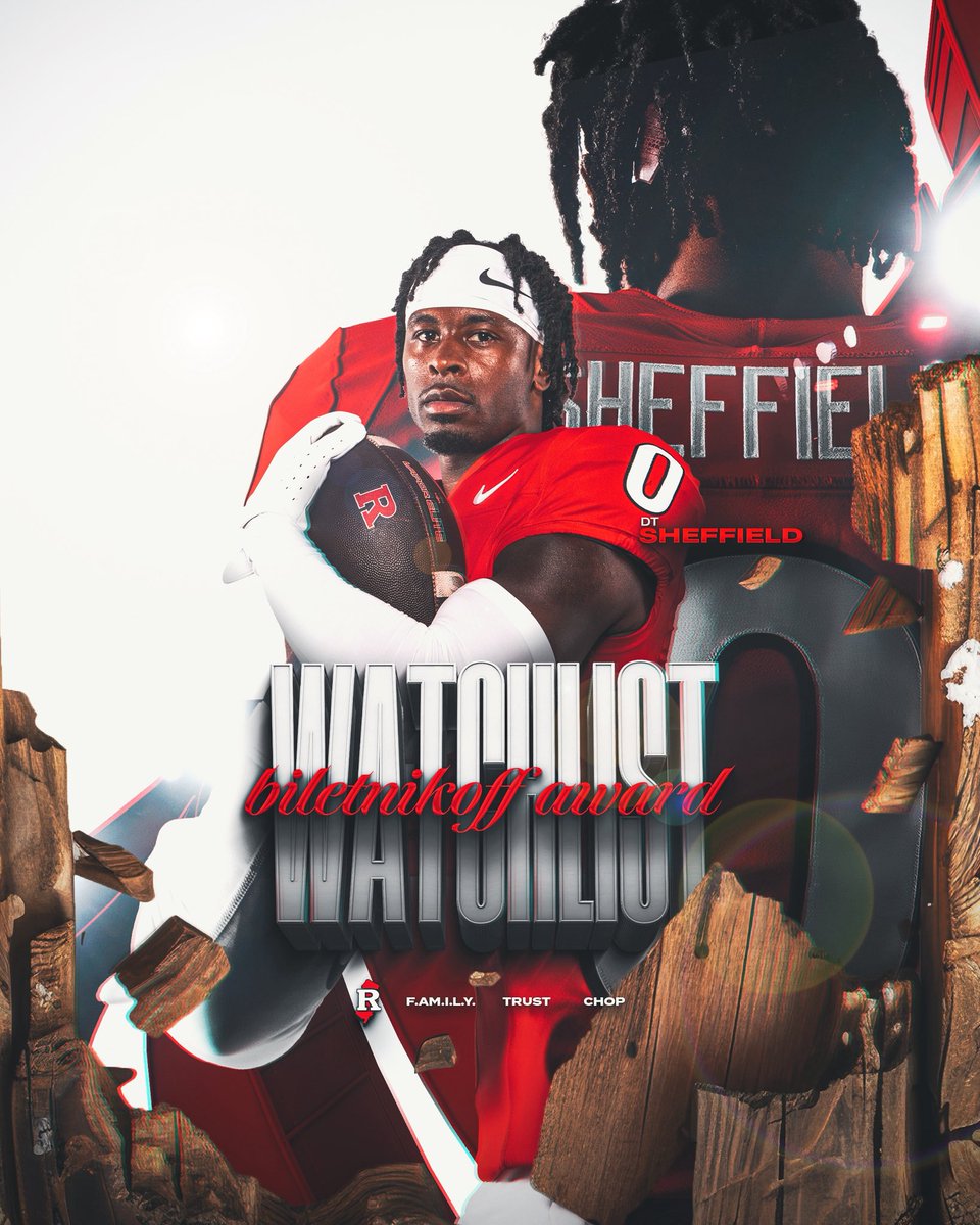 Rutgers Football ๐ช (@rfootball) on Twitter photo DT Sheffield has been named to The Biletnikoff Award Watchlist.
The award recognizes college football most outstanding receiver.
<a href="/Dtsheffield3/">Dt Sheffield</a> | <a href="/biletnikoffawrd/">Biletnikoff Award</a> DT Sheffield has been named to The Biletnikoff Award Watchlist.
The award recognizes college football most outstanding receiver.
<a href="/Dtsheffield3/">Dt Sheffield</a> | <a href="/biletnikoffawrd/">Biletnikoff Award</a>