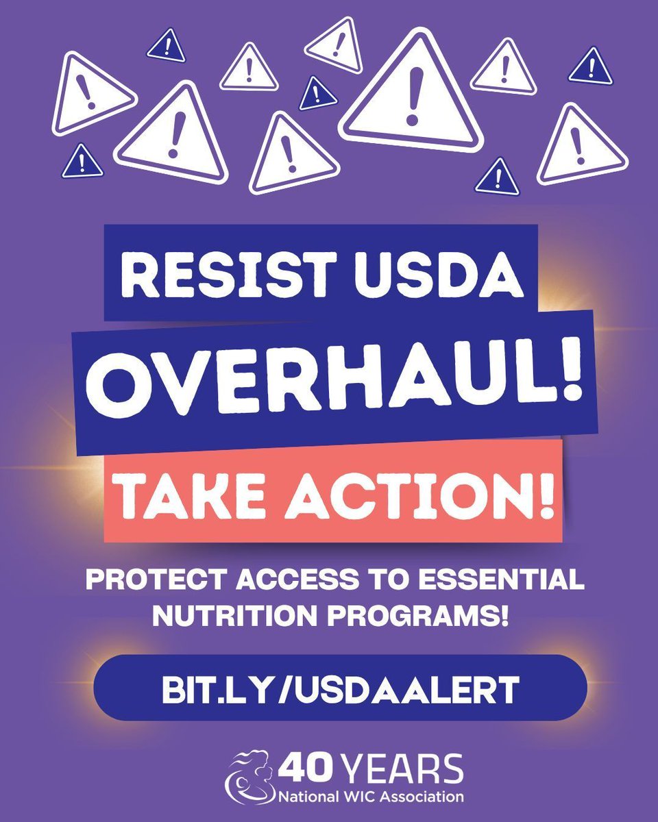 ‼️ USDA’s reorganization plan threatens the infrastructure that keeps programs like #WIC running. Sec. Rollins wants to relocate FNS HQ and cut regional offices, delaying services and creating barriers, 🗣️ Let your reps know you oppose these changes: bit.ly/USDAALERT