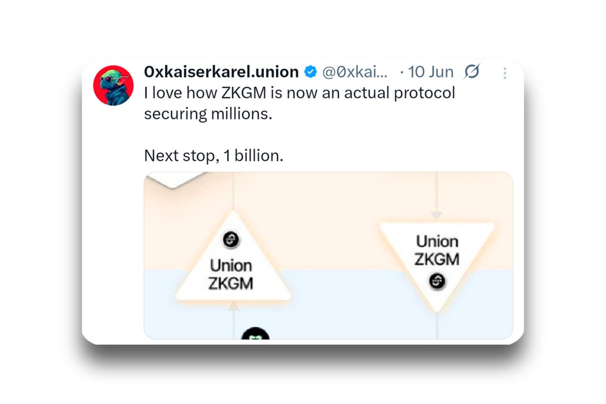 techbyabdul52's tweet image. zkgm is the actual protocol that backs @union_build contracts.
We are what we say everyday, I haven't seen something like this ever in my life. Bullish on zkgm.
zkgm.