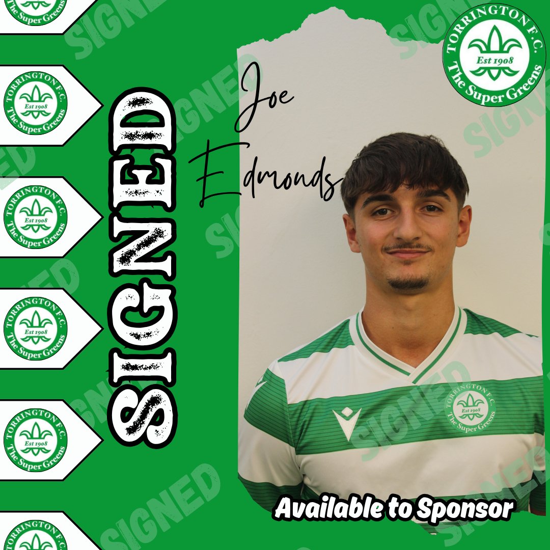 SIGNED

Joe Edmonds 

Came through at Torquay, had a pit stop at Barnstaple and now he's with us

Left sided technical player with energy to burn, can play through the middle. Excited to help him grow

Welcome Joe

To sponsor Joe please email: ag@torringtonafc.co.uk

#Supergreens