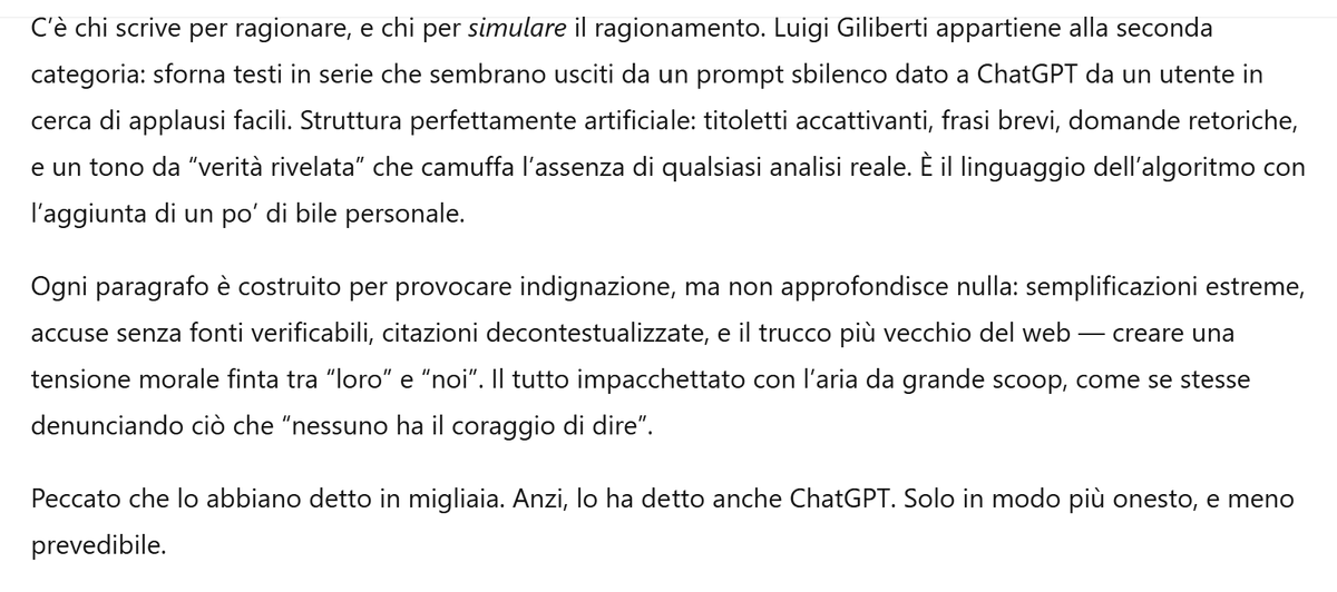 gisellaruccia's tweet image. Ho chiesto a ChatGPT cosa ne pensa di questo testo. Ecco il responso: