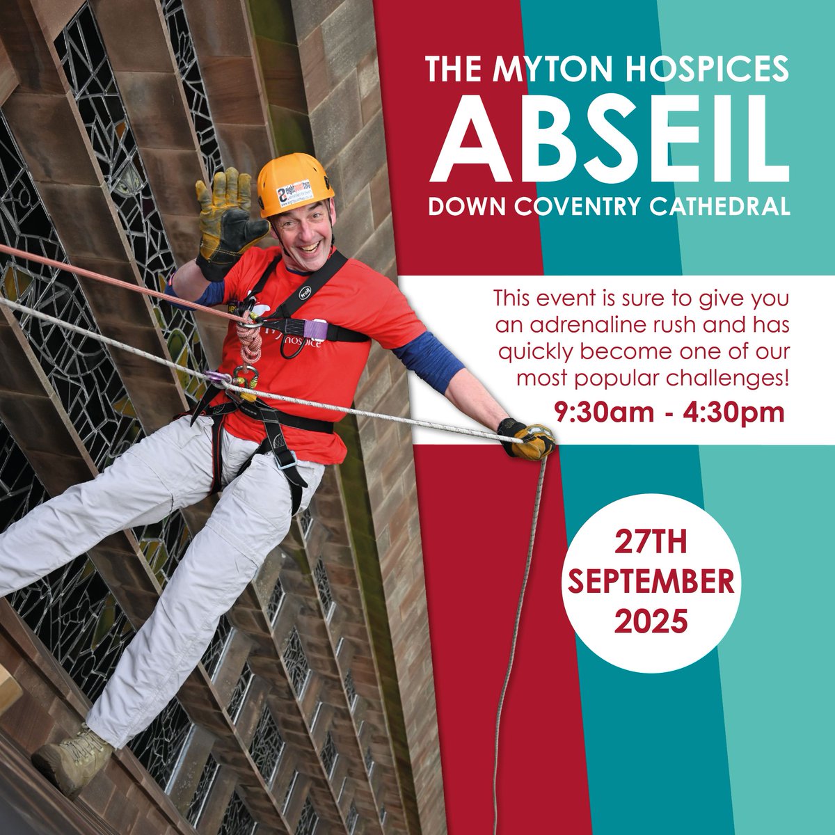 Looking for an adrenaline rush? #MidlandsHour

Take a walk on the wild side and see Coventry from new heights by abseiling 90 feet down Coventry Cathedral ⛪ 

Join us on Saturday 27th September!

Find out more about this dare-devil event now! buff.ly/45ntPj7