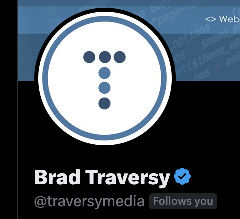 Ash Allen ๐ (@ashallendesign) on Twitter photo Okay, I'm fanboying quite a lot right now!
<a href="/traversymedia/">Brad Traversy</a>'s videos were some of the first I watched when I was getting started with programming years ago.
They helped a ton with my university assignments.
Kinda starstruck that he's following me now ๐คฏ Okay, I'm fanboying quite a lot right now!
<a href="/traversymedia/">Brad Traversy</a>'s videos were some of the first I watched when I was getting started with programming years ago.
They helped a ton with my university assignments.
Kinda starstruck that he's following me now ๐คฏ