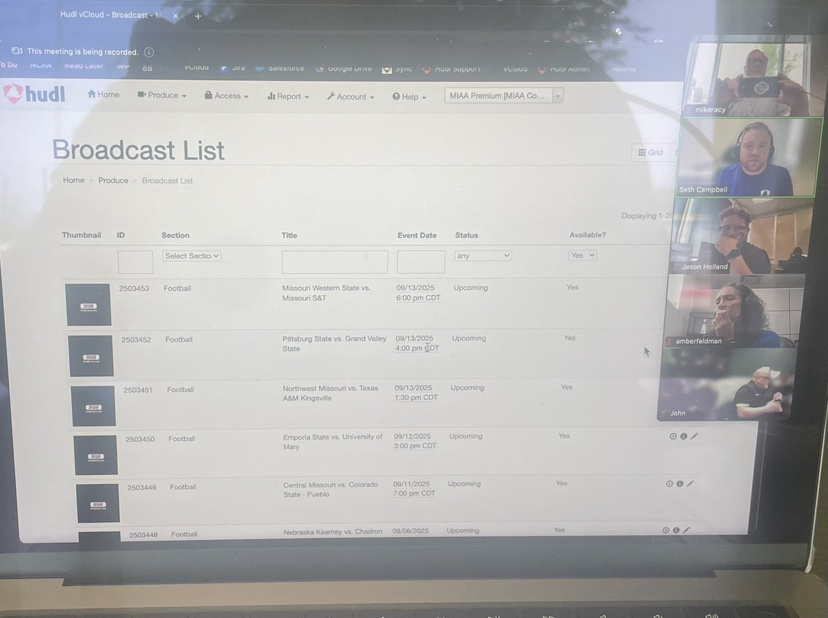 Training Meeting today for <a href="/TheMIAA/">The MIAA</a> administrators and professors to prepare with media partner <a href="/Hudl/">Hudl</a> for <a href="/TheMIAANetwork/">The MIAA Network</a> 1600+ Broadcasts this year.  
Subscriptions will go on sale soon!  Watch <a href="/TheMIAA/">The MIAA</a> social media posts for details…
