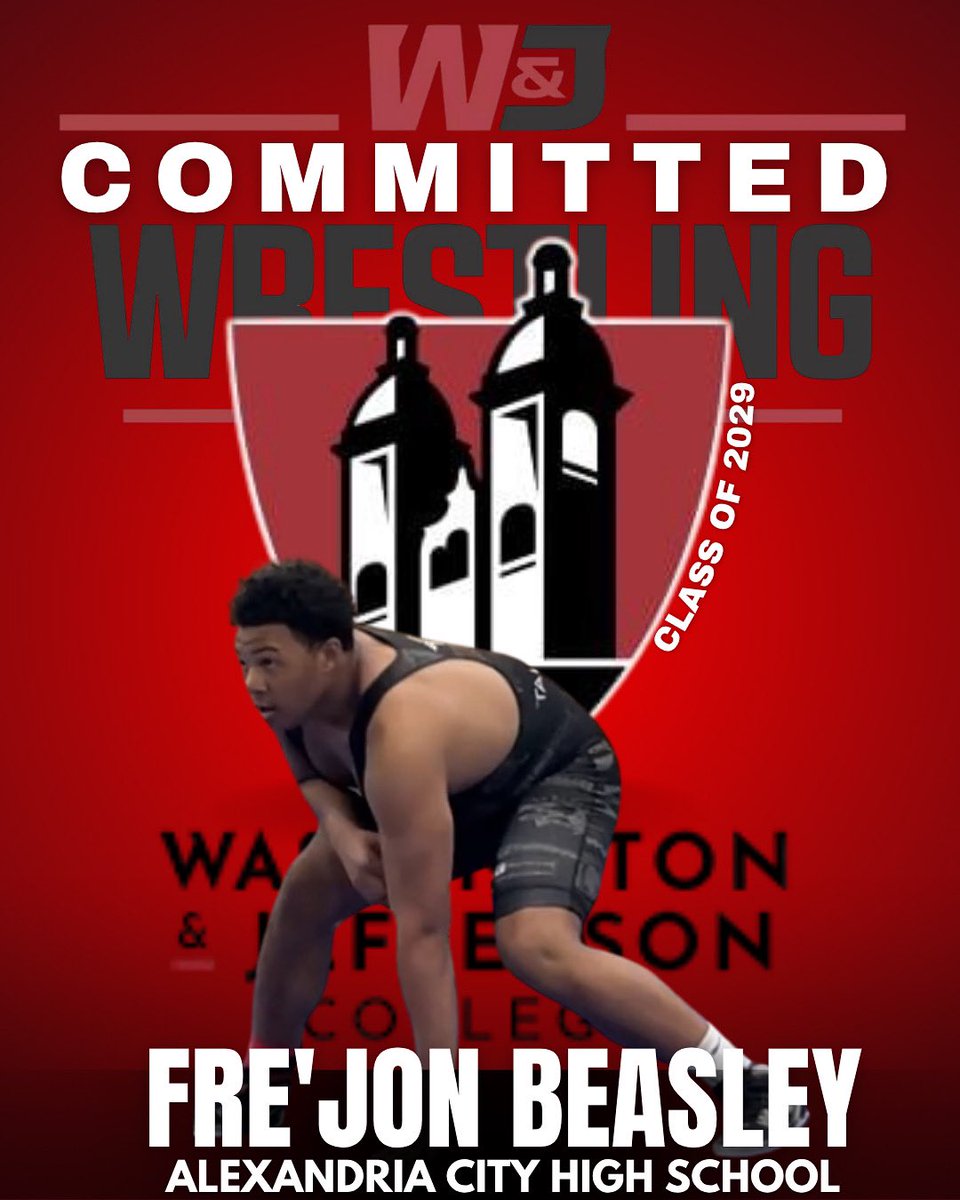 🔴⚫️ W&amp;J Wrestling | Class of 2029 ⚫️🔴

Help us welcome Fre’Jon Beasley to the W&amp;J Wrestling Family!

Fre’Jon is from Alexandria, VA, and a proud graduate of Alexandria City High School.

We’re excited to have him on board and can’t wait to see him compete for the Presidents.