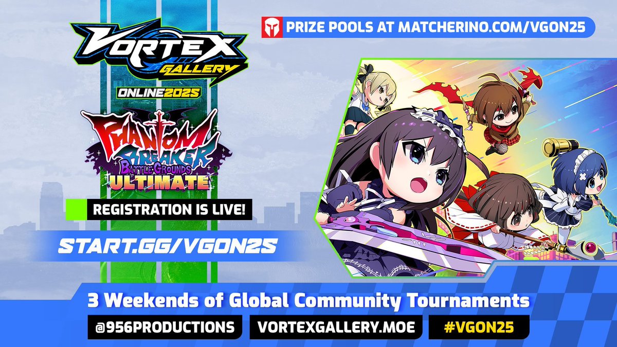 SHINJ4Y_'s tweet photo. The green light for PRE-REG is LIVE for Vortex Gallery!!!

What games:

Phantom Breaker Omnia Japan (8/29). 8PM JST. PC only
Phantom Breaker Omnia North America (9/13) 8PM PST. PC only.
PBBG:U  (9/12) 8PM PST for PC. Crossplay enabled!

go here  : https://t.co/3U9QV6jZ94 https://t.co/fdzsrHNT5A