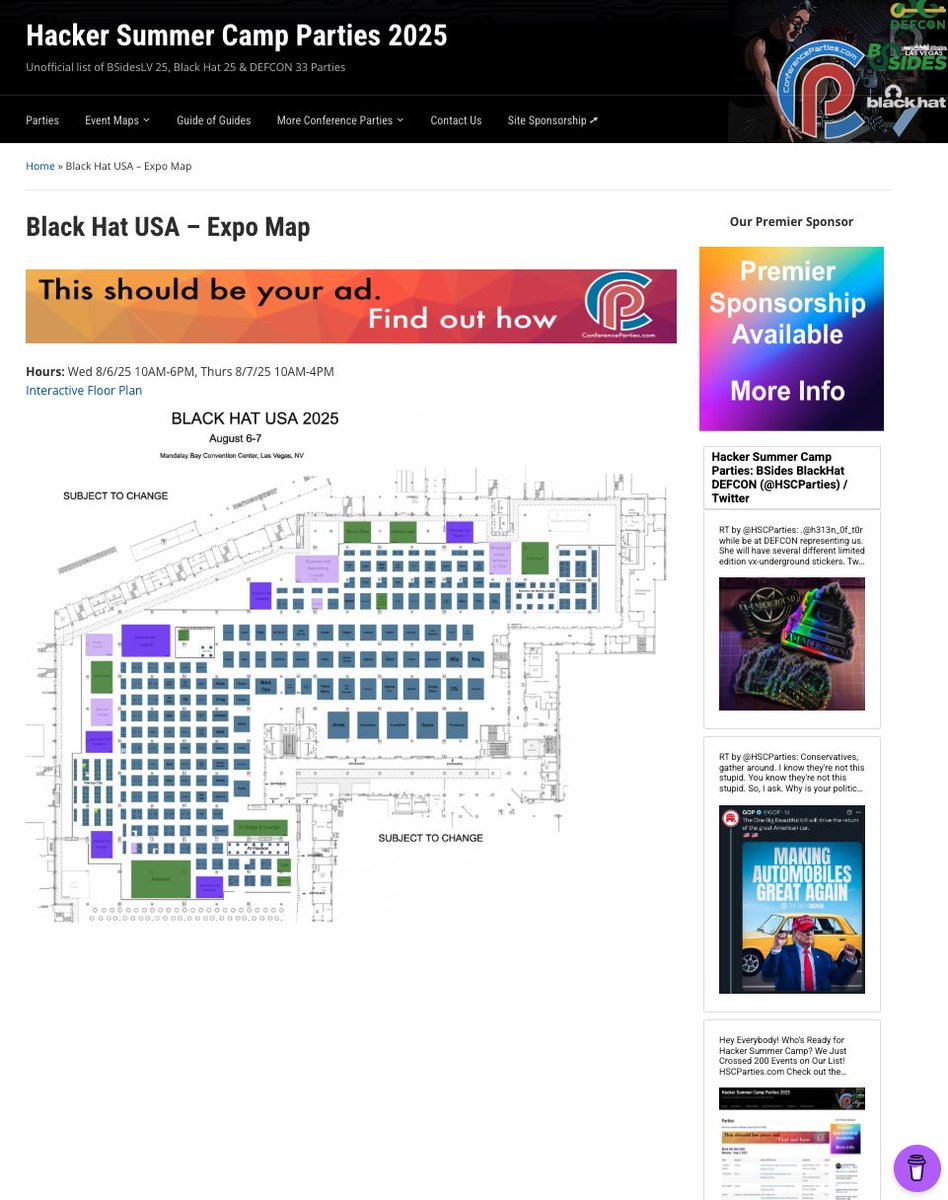 Hacker Summer Camp Parties: BSides BlackHat DEFCON tweet media