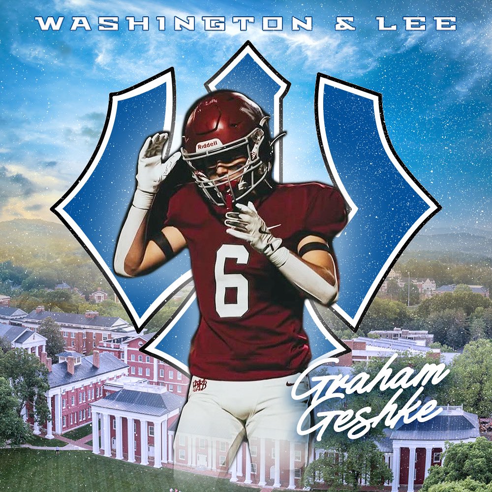 Graham Geshke (@ggeshke6) on Twitter photo I am excited to announce that I am committing to play football at Washington and Lee University. I would like to thank God, my family, teammates and coaches that have made this possible. Go Generals! <a href="/MBAFootball/">MBA Football</a> <a href="/CoachChilds1010/">Coach Childs</a> <a href="/CoachCollinsII/">Tony Collins II</a> <a href="/Generals_Fball/">GeneralsFootball</a> I am excited to announce that I am committing to play football at Washington and Lee University. I would like to thank God, my family, teammates and coaches that have made this possible. Go Generals! <a href="/MBAFootball/">MBA Football</a> <a href="/CoachChilds1010/">Coach Childs</a> <a href="/CoachCollinsII/">Tony Collins II</a> <a href="/Generals_Fball/">GeneralsFootball</a>
