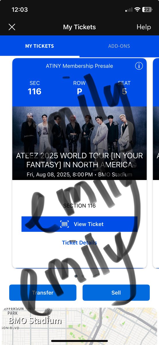 WTS two (2) Tickets to Ateez at BMO Stadium Day 1 (08/08), they are in section 116 Row P, looking to sell below face value, $110 each or best offer + paypal g&amp;s fee!