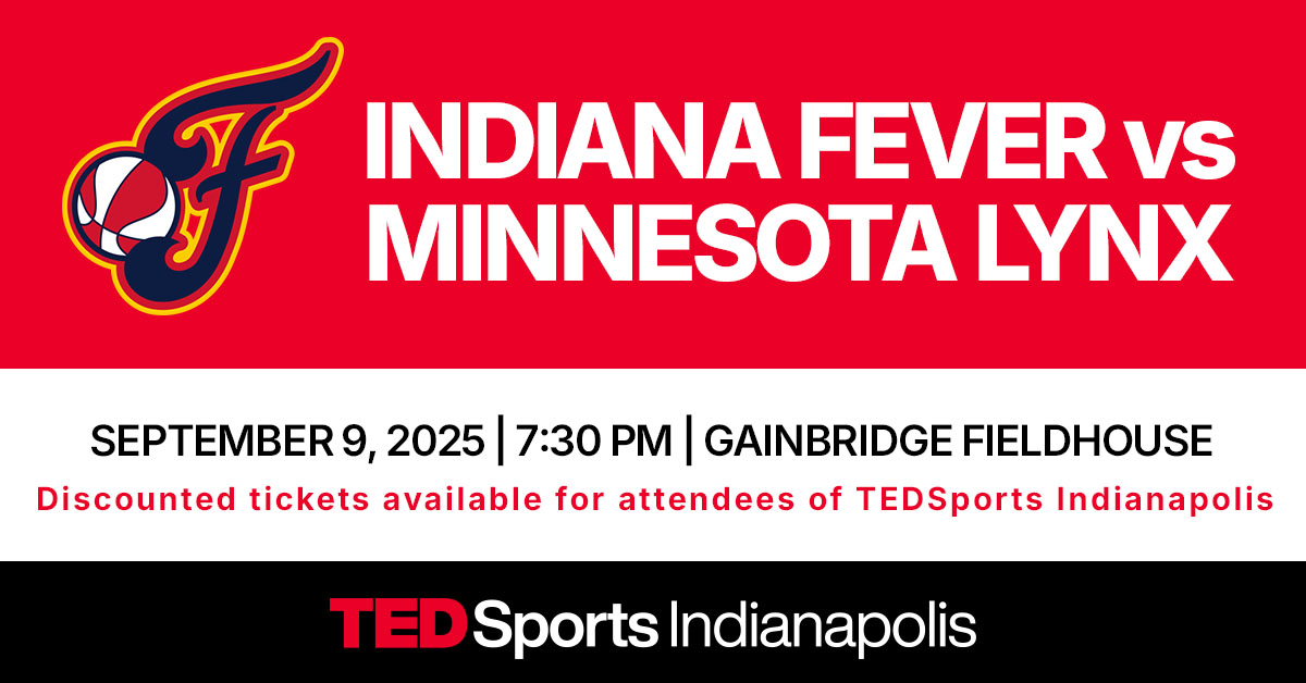 ⚠️ Last chance to catch the Indiana Fever during TEDSports Indianapolis! 🏀

Only a FEW TICKETS LEFT for this incredible opportunity! Join us on Tuesday, September 9 as the Indiana Fever take on the Minnesota Lynx.

Don't miss your chance to see two of the league's most exciting