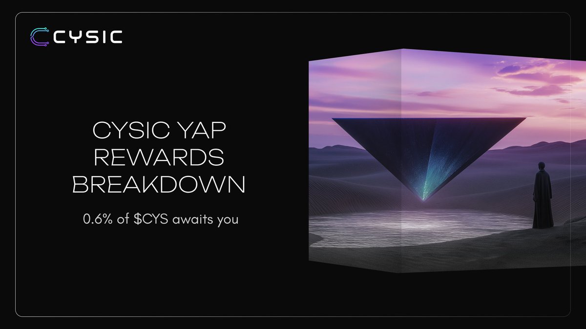 Cysors, <a href="/cysic_xyz/">Cysic</a> unveiled their rewards structure for yappers today and here’s a brief breakdown ;

  (0.6% supply of $CYS) of which ;

• 60% to all early yappers.
• 10% to Chinese &amp; Korean communities.
• 30% to the top 500 yappers + exclusive whitelist perks.

good thing i