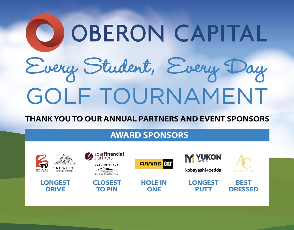Every Student, Every Day (@everystudentevd) on Twitter photo OUR #GOLF FUNDRAISER IS THIS FRIDAY! Tickets still available for dinner and golf 👉 givergy.ca/ESEDGolf2025/?…
THANK YOU to our Award Sponsors: <a href="/BTVCeoClips/">BTV & CEO Clips</a> <a href="/SnowlineGold/">Snowline Gold</a> <a href="/soarfinancial/">Soar Financial</a> Kathleen Lake Design <a href="/finningcanada/">Finning Canada</a> <a href="/YukonMetals/">Yukon Metals</a> Kobayashi+Zedda Archer Cathro⛳️#Educationforall OUR #GOLF FUNDRAISER IS THIS FRIDAY! Tickets still available for dinner and golf 👉 givergy.ca/ESEDGolf2025/?…
THANK YOU to our Award Sponsors: <a href="/BTVCeoClips/">BTV & CEO Clips</a> <a href="/SnowlineGold/">Snowline Gold</a> <a href="/soarfinancial/">Soar Financial</a> Kathleen Lake Design <a href="/finningcanada/">Finning Canada</a> <a href="/YukonMetals/">Yukon Metals</a> Kobayashi+Zedda Archer Cathro⛳️#Educationforall