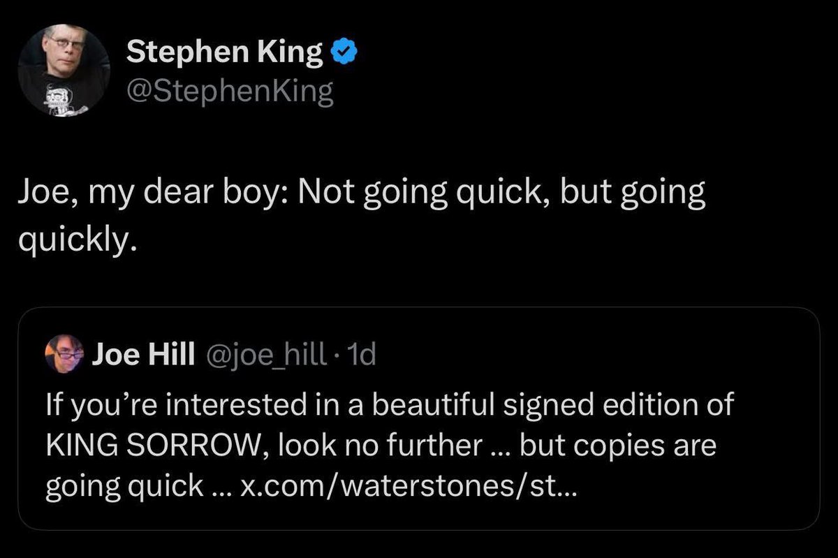 Oh, oh… 😂

@stephenking <a href="/joe_hill/">Joe Hill</a>