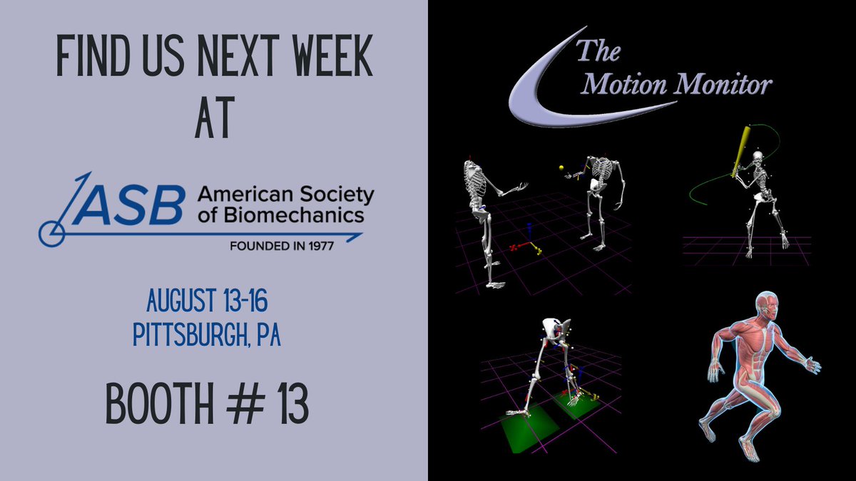 We're looking forward to attending #ASB2025 next week in Pittsburgh, PA! We'll be showing our #realtime mocap systems for #biomechanics with applications including #jumpanalysis, #gaitanalysis, #sports and more! Ask us about the latest #markerless and #hybrid mocap systems