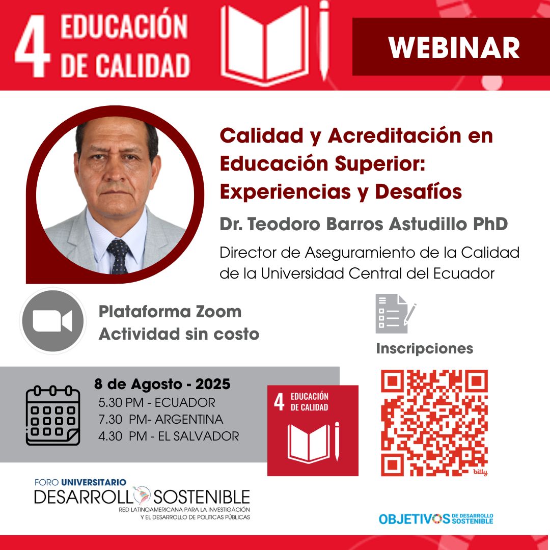 Facultad de Ciencias Admistrativas - UCE (@fcauceec) on Twitter photo 🎓 Webinar Abierto | Calidad y Acreditación en Educación Superior: Experiencias y Desafíos
✅ Inscríbite aquí:lnkd.in/deSX-h-W
📩 Para más información: red.alc.politicaspublicas@gmail.com
#EducaciónSuperior #CalidadEducativa #Acreditación #LiderazgoJuvenil 🎓 Webinar Abierto | Calidad y Acreditación en Educación Superior: Experiencias y Desafíos
✅ Inscríbite aquí:lnkd.in/deSX-h-W
📩 Para más información: red.alc.politicaspublicas@gmail.com
#EducaciónSuperior #CalidadEducativa #Acreditación #LiderazgoJuvenil