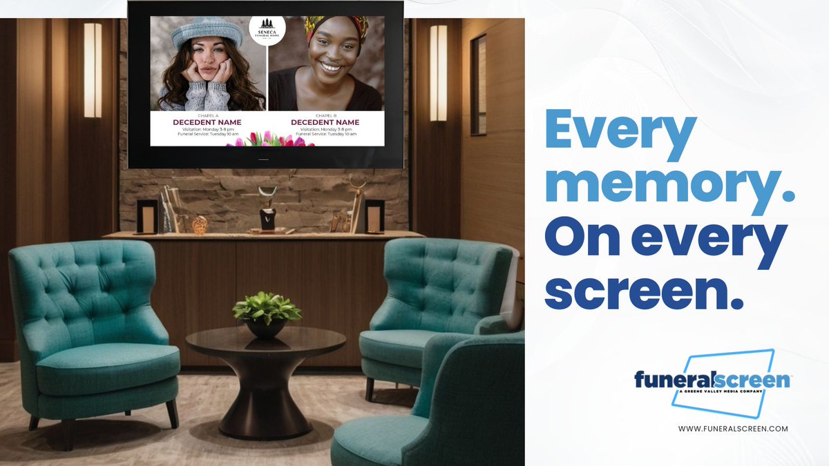 funeralscreen's tweet image. Eliminate sign chaos. Update everything from your laptop or phone.
Edit once. Publish everywhere. funeralscreen.com 
#funeraltech #digitalsignage #funeralhomes #memorialdisplays