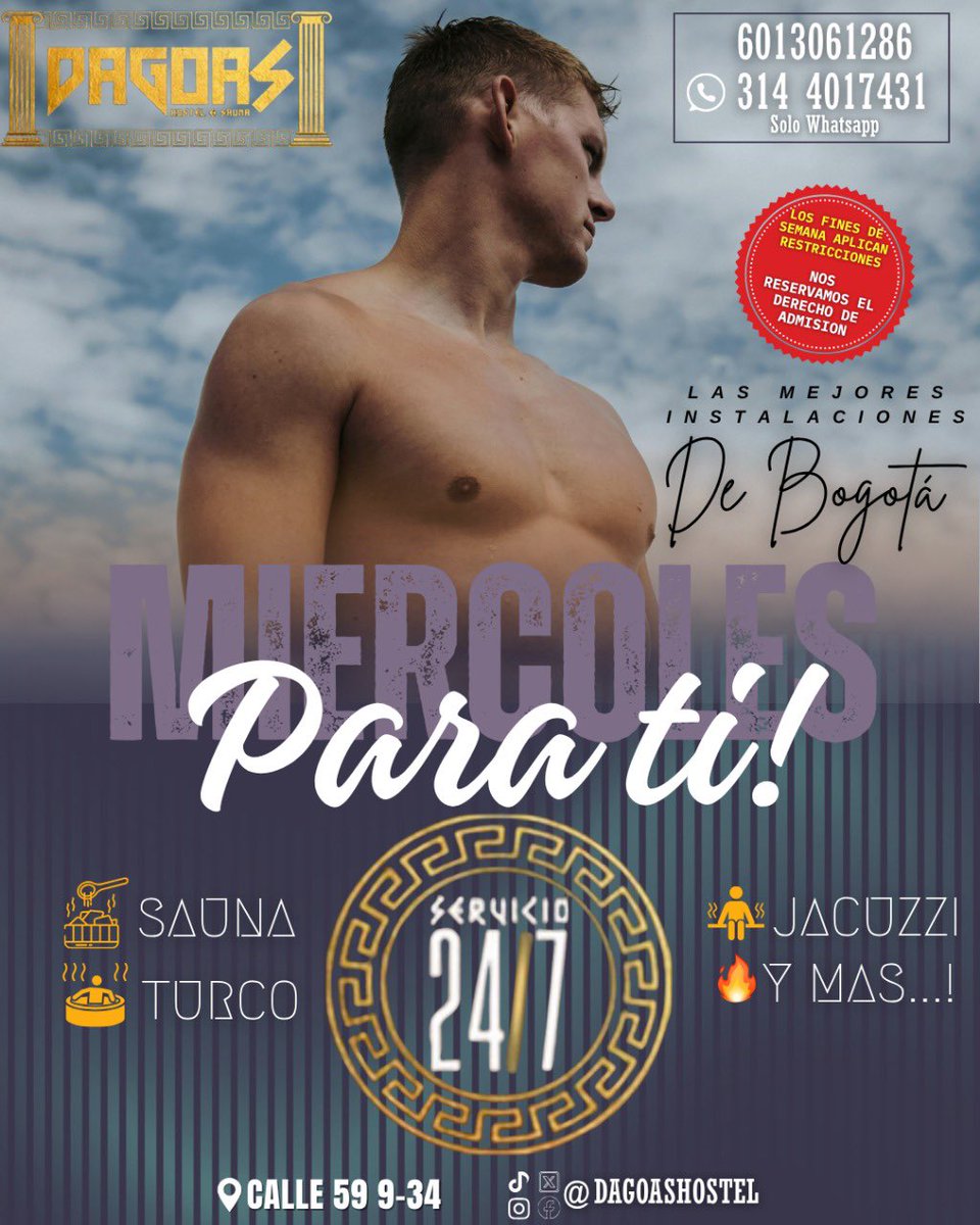 MIÉRCOLES PARA TI 🌤️
Porque tu cuerpo no solo necesita descanso…
¡Necesita que lo consientan como se debe! 😏

¿Pases de cortesías? ⁣⁣⁣
⁣⁣⁣⁣
✅DEBES SEGUIRNOS  y dar 💙+ 🔁 (retweet) a este tweet y TODOS nuestros posts