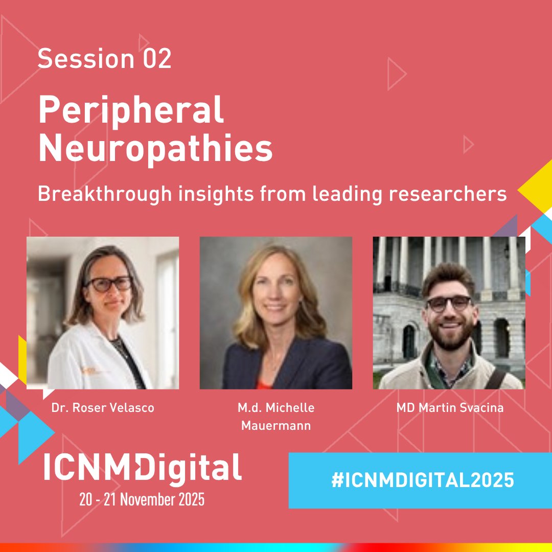 Don’t miss our Peripheral Neuropathies session at #ICNMDigital2025.

Experts dive into biomarkers in chemo-induced neuropathy, evolving therapies in amyloid neuropathy, and new CIDP treatments.

📅 20 Nov | Online Worldwide

👉 icnmd.org/icnmdigital-20…