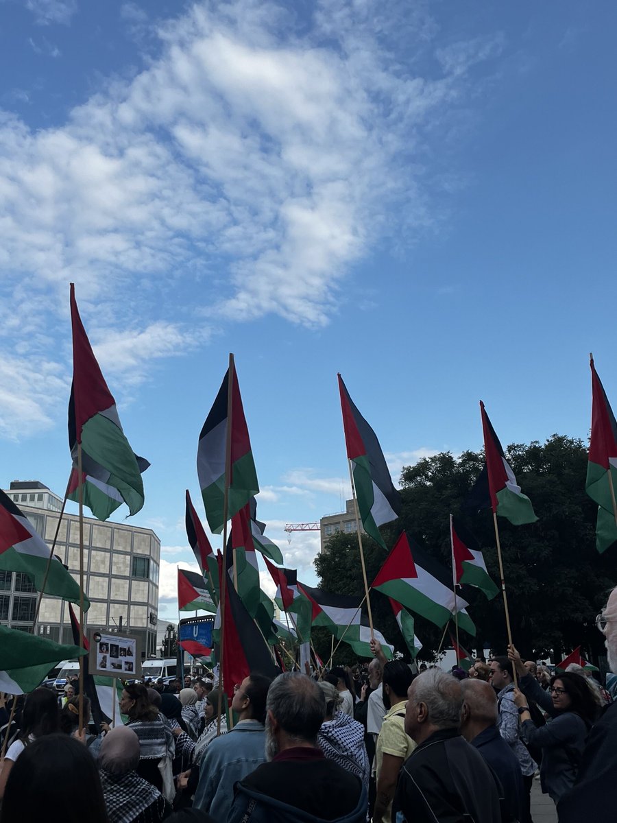 برلين | احتشد المئات من المتظاهرين اليوم في وقفة احتجاجية للمطالبة بوقف الإبادة وإنهاء الحرب، وفتح معبر رفح وكسر الحصار ودخول المساعدات لقطاع غزة.
