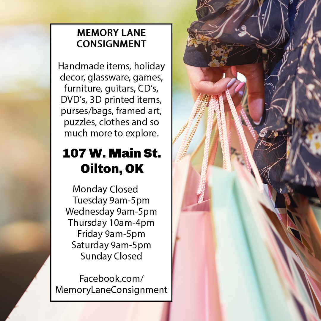 choice_weekly's tweet image. Swing by Memory Lane Consignment in Oilton to find treasures!
107 W. Main St. Oilton, OK
Hours
Mon Closed
Tues 9am-5pm
Wed 9am-5pm
Thurs 10am-4pm
Fri 9am-5pm
Satur 9am-5pm
Sun Closed
#consignment #memorylaneconsignment #oiltonok #vintage #thriftstorefinds #classifiedtreasurers