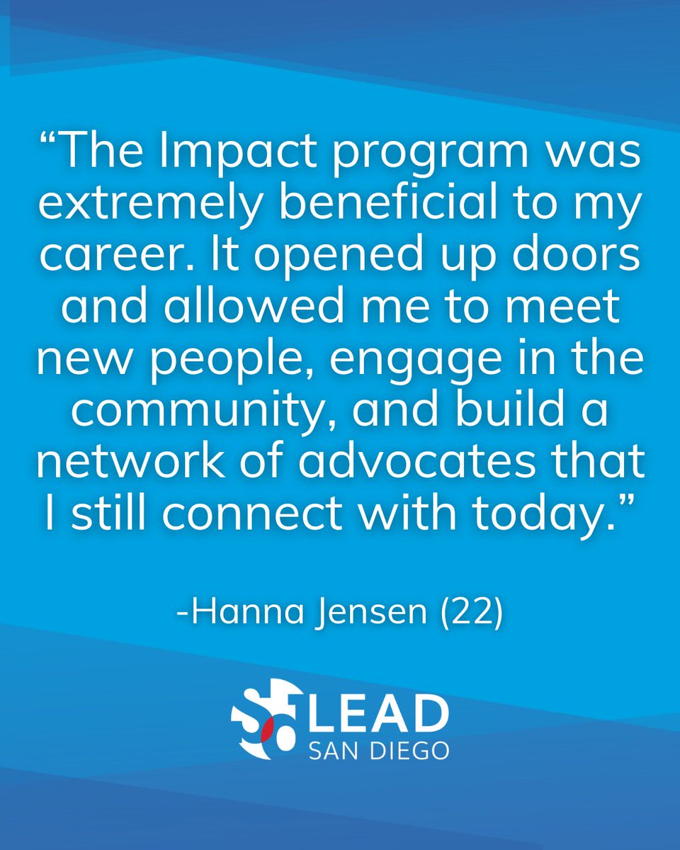 LEADSanDiego's tweet image. Meet Hanna Jensen (22), a dynamic leader who completed the Impact program and experienced firsthand how transformative leadership development can be when combined with meaningful community engagement.