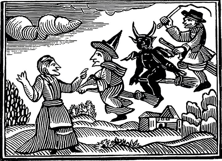 SubRosaMagick's tweet photo. Woodcut engraving of witches and a devil from "Wonders of the Invisible World" (1689), by Cotton Mather (1663–1728) — the New England Puritan minister who defended the Salem Witch Trials in his sermons and writings. 📜
via Mark Rees
#witchcraft #folklore #WitchyWednesday https://t.co/YpKeppamVn