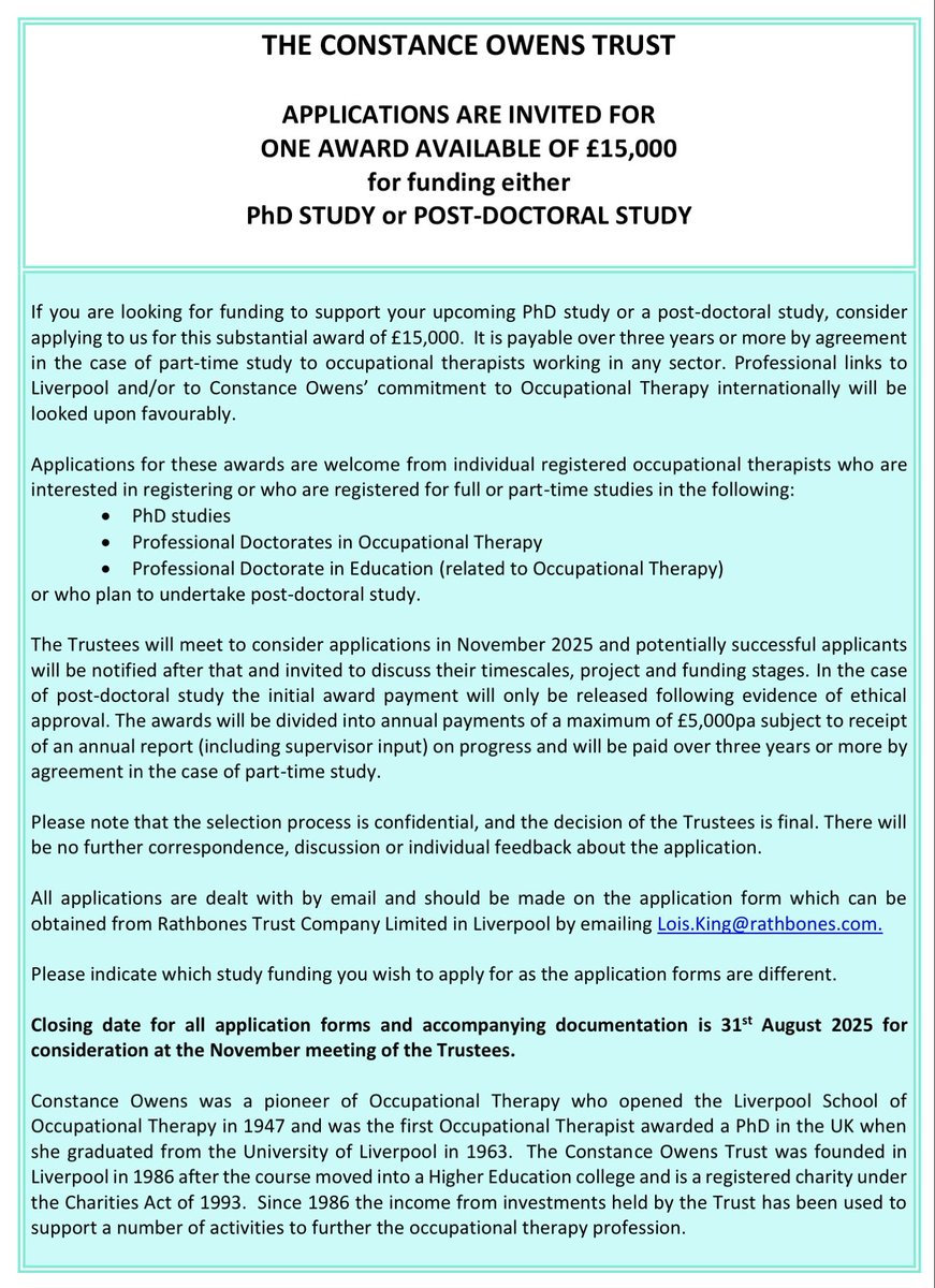 Applications close for this amazing funding opportunity on 31st August. Take a look and see if it’s just what you need to support your study?