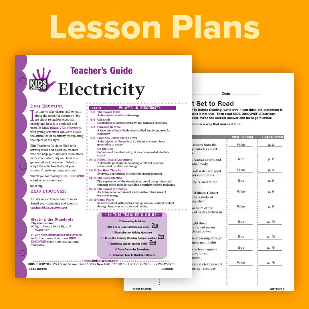 This #August, we are making our #Electricity Unit FREE all month long 🔌 Spark your students’ curiosity with interactive #lessons, and hands-on #Vocabulary Activities that illuminate the #science behind circuits, conductors, and currents ⚡️ Explore now ⚡️
online.kidsdiscover.com/unit/electrici…