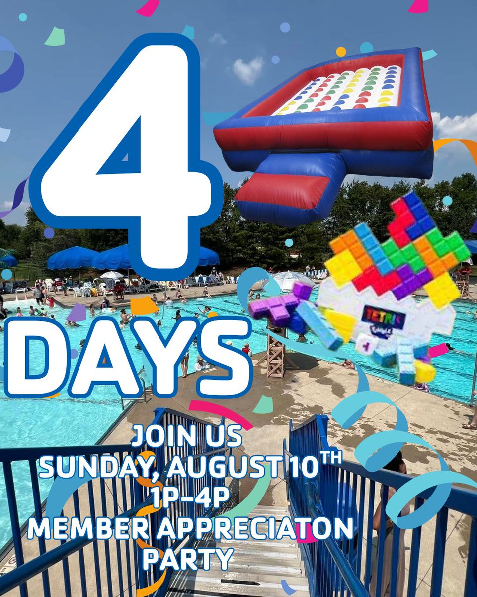 🎉 Just 4 days until our Member Celebration at Lakota Family YMCA!

Get ready for:
💦 Slip &amp; Slide
🏀 Basketball Inflatable
🌀 Twister
🎯 Obstacle Course
🧩 Yard Tetris &amp; Giant Connect 4

Let’s end summer with a splash! ☀️

#lakotaymca #ymca #membercelebration #summerfun