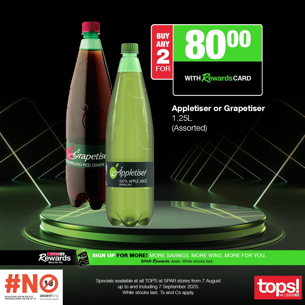 Swipe your Rewards card to unlock everyday deals for big celebrations, unwinding or hosting the crew. MORE good times, LESS spend! 

Deals valid between 7 August - 7 September 2025.

Find everyday deals on your favourites: spklr.io/6017B19MN