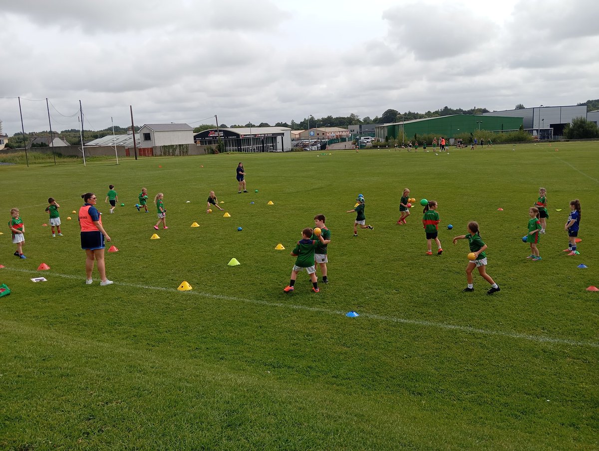 johnnynoonan12's tweet photo. What a great turnout for our graiguecullen club camp, 110 kids along with around 10 adults and 16 teenage club members giving up there spare time to coach. A credit to there club 👏🏻 https://t.co/U9LA37hOON
