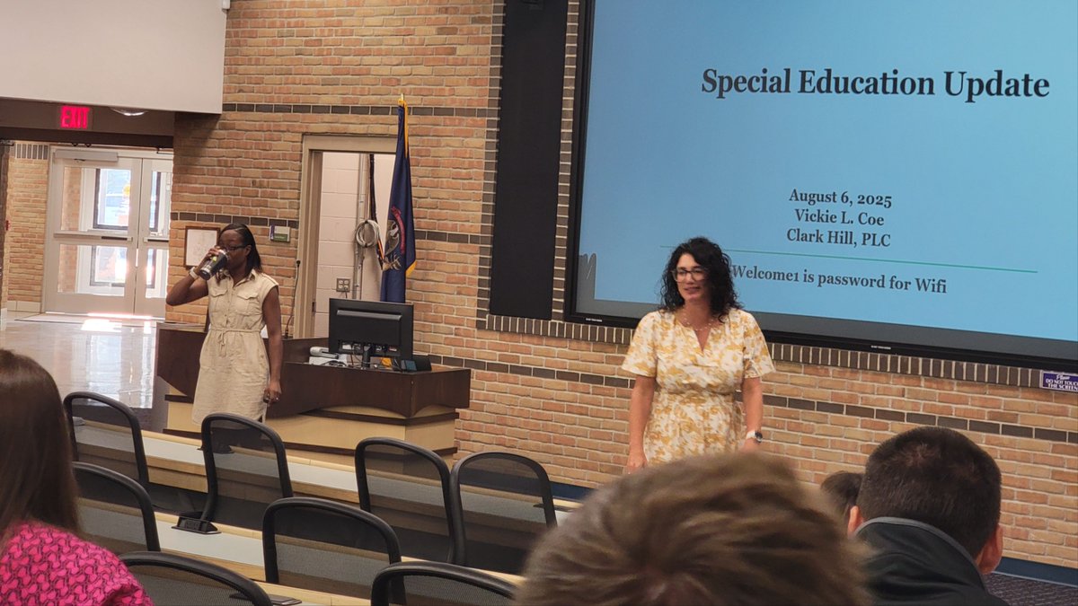 Vicki Coe from Clark Hill shared valuable special education updates with our local administrators today!
Special thanks to Susanne Masters, Special Education Director, for helping make today’s professional development possible!