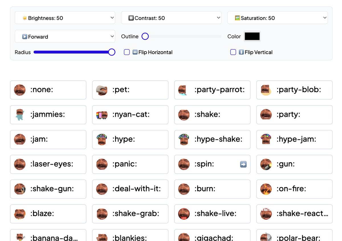 ❗EMOJI CRAFTING TIP❗

Did you know you can make your emoji GIFs round with MakeEmoji?

Click More Settings and set the Radius slider all the way to the right to frame your GIFs in a circle!