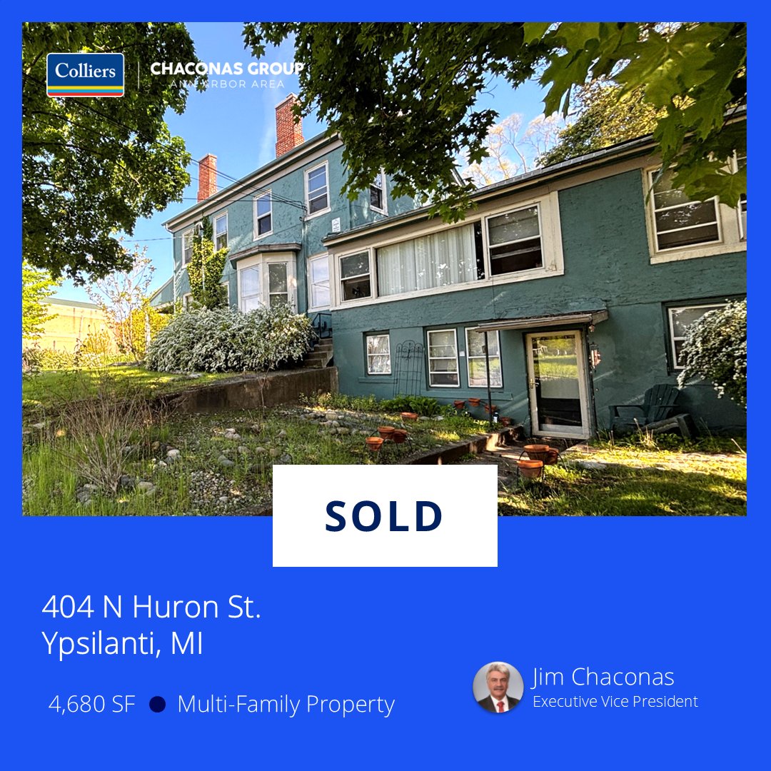 Just Sold! This 8-unit multi-family gem in Depot Town, #Ypsilanti, found a new owner in just 60 days! Congrats to our partner Jim Chaconas for representing the seller in this successful transaction.

#CRE #ColliersAnnArbor #AcceleratingSuccess #ExpertsChooseExperts #ChaconasGroup