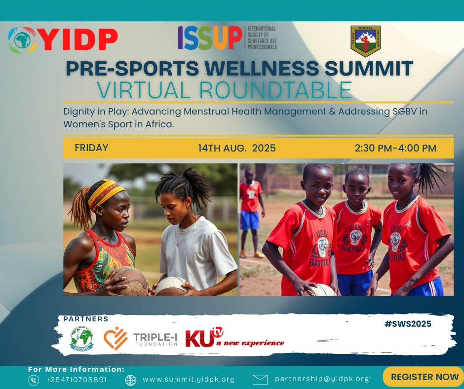 🚨 Save the Date!
On Aug 14, we convene a powerful dialogue on menstrual dignity &amp; SGBV in African women's sport.
It's time to break the silence. It's time to protect our athletes.
 🕑 2–4 PM EAT | 
 🔗 Register via shorturl.at/xr8Hx
#DignityInPlay #SafeSportAfrica #SWS2025