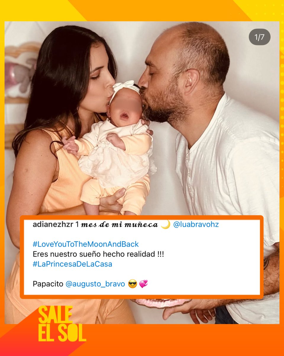 saleelsoltv's tweet image. ¡Con estas tiernas fotografías, #AdianezHernández y #AugustoBravo celebran el primer mes de su hija, #Lua! 👶🥳🎈☀️📺 #SaleElSol