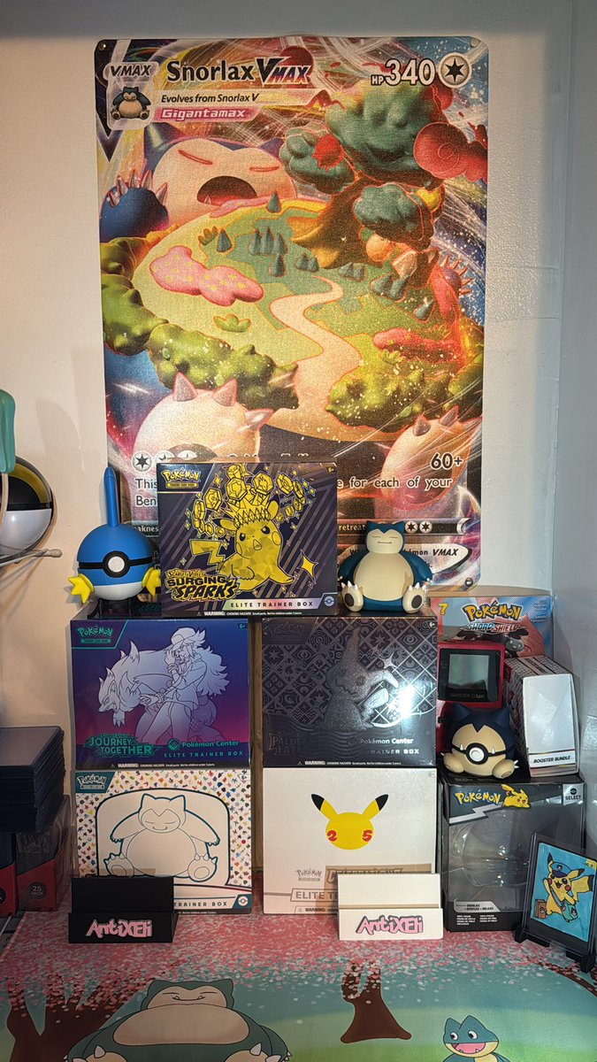 AntiVXEli's tweet image. If you haven’t checked out @SecretRarePrint yet you definitely should👀
If you want an insane looking setup😤🔥
Like look at that Snorlax Vmax shine in its respectful place🙏🏻😎