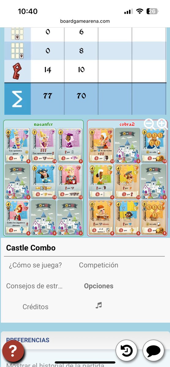 NasanCosmere's tweet photo. Estoy viciado next level al #CastleCombo en Board Game Arena.
Ya rankeando y entre el top 200, os dejo algunas victorias épicas, soy bastante adicto a las cartas de Castillo! https://t.co/Ookpnb6gxm